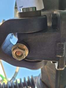 Up close look at Main Pin on equipment.